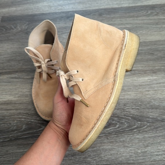 Clarks Tan Ankle Boots 7 Lace Up leather booties - Picture 3 of 12